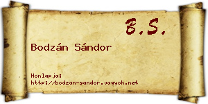 Bodzán Sándor névjegykártya