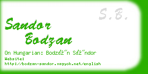 sandor bodzan business card